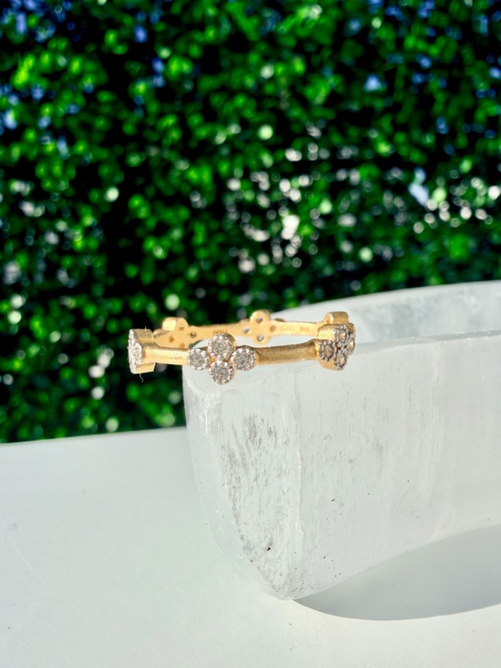 Frieda Rothman Pavé Clover Stacking Ring Eternity Band in Gold & Sterling Silver